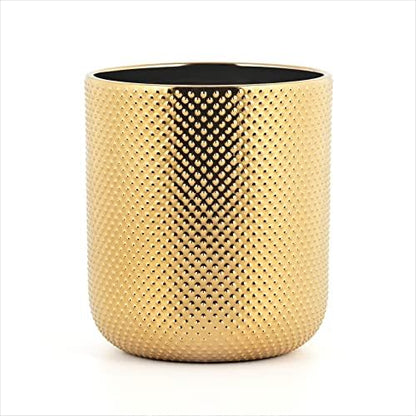  Ceramic Utensil Holder For Kitchen Counter, Cooking Utensil Holder, Gold Utensil Holder For Countertop, 5.1 W X 6.6 H Inches