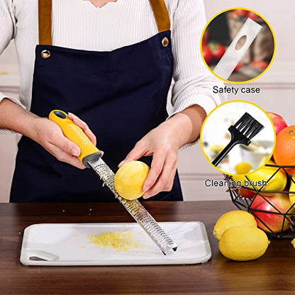  Classic Zester And Grater - Professional Kitchen Lemon Zester For Lime, Cheese, Garlic, Ginger, Chocolate, Vegetables, Fruits, Dishwasher Safe (Narrow)