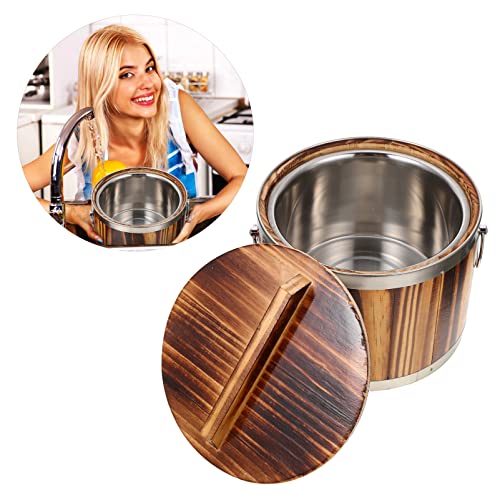  Rice Pot 1 Set Rice Cooker With Lid Rice Bucket Rice Steamer Cooker Wooden Rice Steamer Cooking Pot Steamer Pot For Restaurant Kitchen Cookware Dumpling Steamer Basket