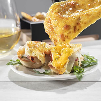  Heese Raclette W Foldable Handle- Candlelight Cheese Melter Pan W Spatula And 3 Tea Light Candles - Melts In Under 4 Minutes, Small Portable, Great For Dinner Parties, Appetizers, Housewarming Gift