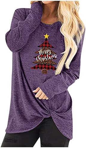  Sweatshirts For Women Loose Fit Cute Fashion Christmas Print Long Sleeve Crew Neck Sweatshirts Pullover Top Streetwear