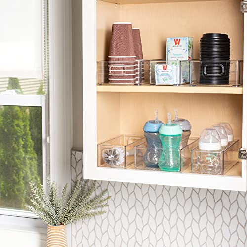  4 Cabinet Organizers And Storage Stackable Acrylic Clear Plastic Storage Bins Pantry Organizer Containers Kitchen Organization Under Sink Bathroom Organizer Drawer Freezer Refrigerator Organizer Bins