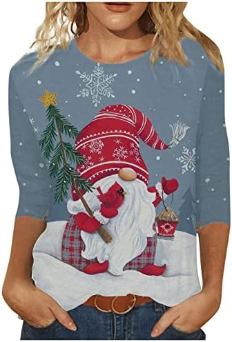  Womens 2022 Fall Fashion Tops Fall Loose Tops Christmas Print Long Sleeve Sweatshirts Plus Size Pullover Top Fall