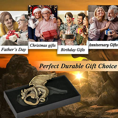  Dragon Bottle Opener, Mens Bottle Opener, Novelty Father’s Day Birthday Beer Gifts For Men Dad Boyfriend Husband Beer Lovers Bar Accessory Gifts With Gift Box&Card