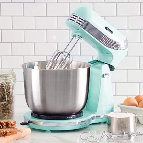 Dash Ash Stand Mixer (Electric Everyday Use): 6 Speed & Quest Countertop Blender 1.5L With Stainless Steel Blades For Coffee Drinks, Deserts, Frozen Cocktails, Purées, Shakes, Soups - Aqua