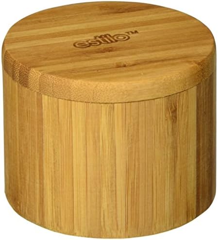  2 Pc Premium Bamboo Salt And Pepper Bowls, Wooden Spice Containers With Magnetic Swivel Lids, Perfect For Salt, Spice, Sugar, Pepper