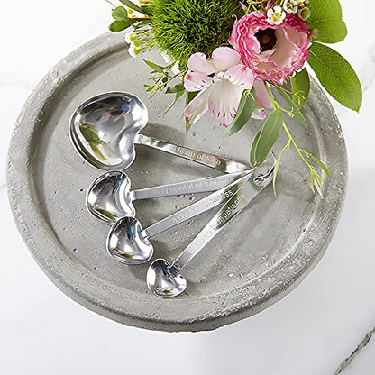  Love Beyond Measure Spoons, Heart Shaped Measuring Spoons, Stainless Steel