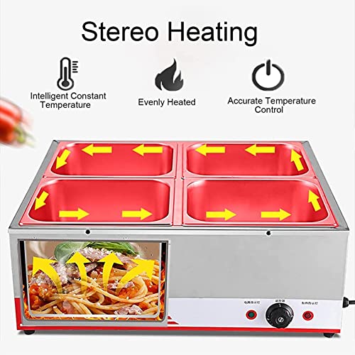  MEHAOC Stainless Steel Buffet For Heating 1500 W, 86-176 30-80 Electric Food With Lid, For Dining And Restaurants