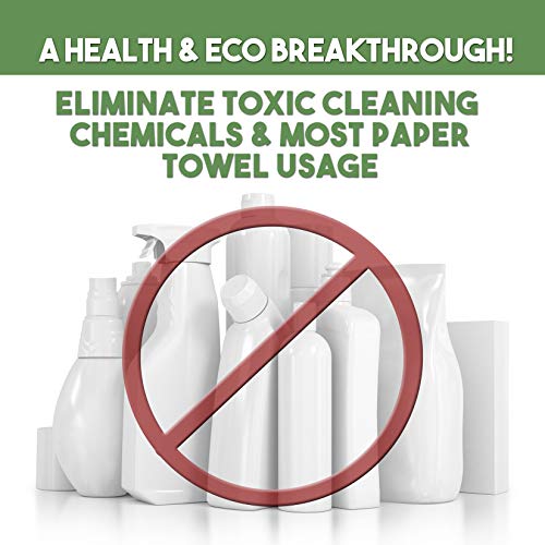  Cleaning Cloths Cleans With Only Water - Wipes Away Dust, Spills & Grime Instantly Without Chemicals Paper Or Microfiber Supplies. Kitchen, Bathroom, Window, Glass 14x14” 4-Pack Nano Blue