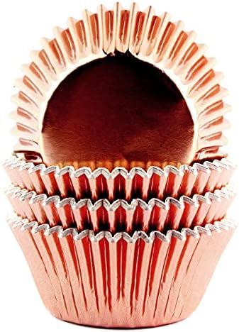  Foil Metallic Cupcake Liners Standard Baking Cups 100 Pcs (Navy Blue)