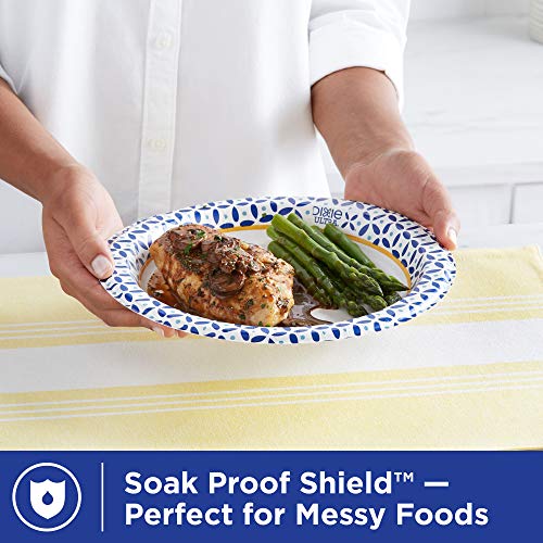  Sposable Paper Plates, 10-1/16 In. Dinner Size, Printed, 176 Count
