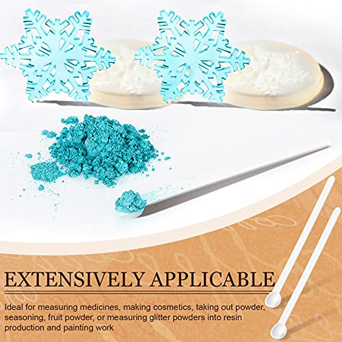  1/32 Teaspoon Micro Scoops 150 Milligram Mini Measuring Spoons Tiny Little Plastic Scoop For Measuring Cosmetics, Medicines, Powders, Glitter And Seasoning (White,16 Pieces)