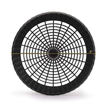  Fasmov 24 Pack 9" Paper Plate Holder, Reusable Plate Holder For Paper Plates, Woven Plastic Paper Plate Holder, Reusable Paper Plate Holder, Black