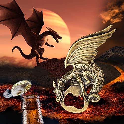  Dragon Bottle Opener, Mens Bottle Opener, Novelty Father’s Day Birthday Beer Gifts For Men Dad Boyfriend Husband Beer Lovers Bar Accessory Gifts With Gift Box&Card