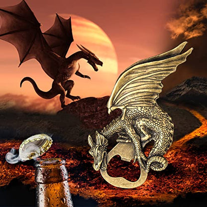  Dragon Bottle Opener, Mens Bottle Opener, Novelty Father’s Day Birthday Beer Gifts For Men Dad Boyfriend Husband Beer Lovers Bar Accessory Gifts With Gift Box&Card