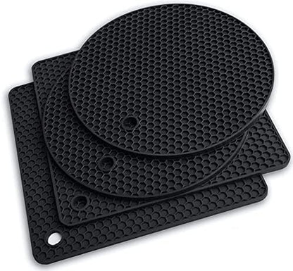  Silicone Trivet Mats - Pot Holders - Drying Mat Our Potholders Kitchen Tools Is Heat Resistant To 440°F, Non-Slip Durable Flexible Easy To Wash And Dry And Contains 4 Pcs By Q's INN.