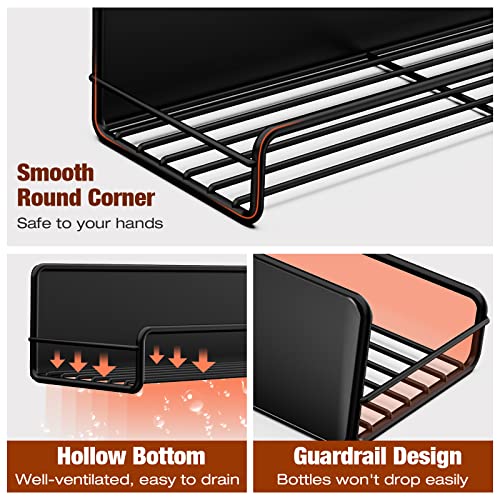  MoKo Magnetic Spice Rack For Refrigerator,8.8lb Super Magnetic, Moveable Magnetic Shelf For Refrigerator, Magnetic Spice Rack Organizer, Space Saver For Fridge Microwave Oven, Jars, Seasoning, 3 Pack