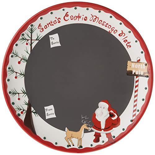  To Cherish Santa's Message Plate Set, Santa Cookie Plate, Santa Milk Jar, And Reindeer Treat Bowl