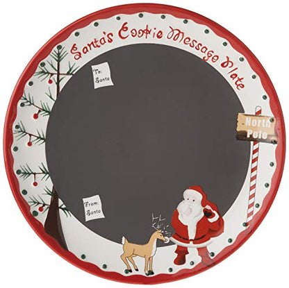  To Cherish Santa's Message Plate Set, Santa Cookie Plate, Santa Milk Jar, And Reindeer Treat Bowl