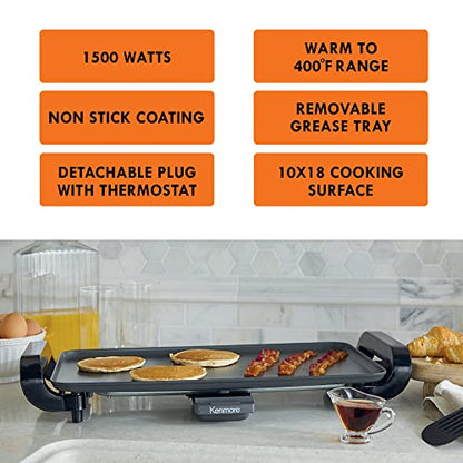  Enmore Non-Stick Electric Skillet With Tempered Glass Lid, Black And Grey, Deep-Dish Frying Pan, 12" X 12" Cooking Surface, Vented Lid, One-Pot Cooking, Grill, Saute, Stir-Fry, Stew