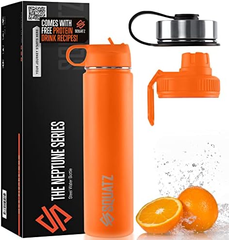  74 Oz Neptune Series Steel Water Bottle, Stainless Double Wall Vacuum Insulated Jug With Handle Strap, Large Capacity Leak Proof Wide Mouth Thermos For Gym, Travel, Hiking, And Camping
