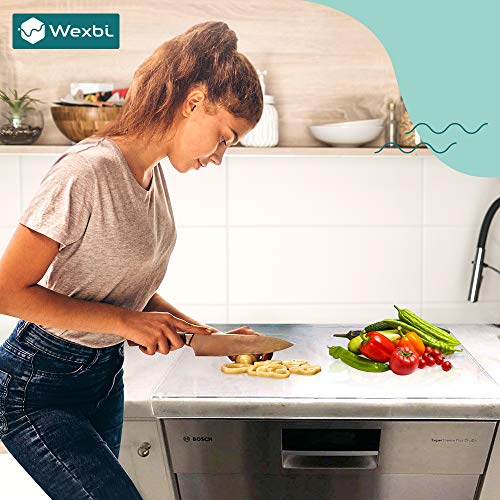  Acrylic Cutting Board For Kitchen With Lip, Non Slip Cutting Board (Clear Acrylic) By Wexbi, 18 X 16 Inch