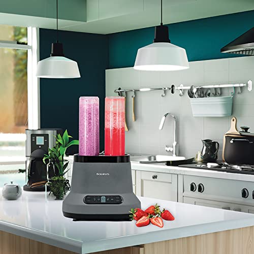 Taurus | Blaze| Maximun Power Per Two| 80 Oz Jar| 4 Presets Functions| Powerful 1500 W| 2 Motors| 2 Times More Durable| Blender And 2 Bottles 2 Go!|
