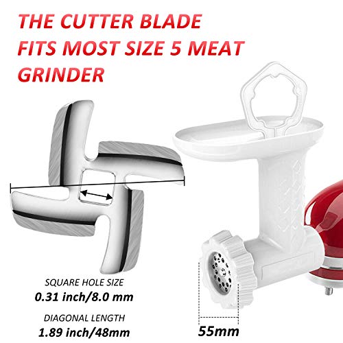  At Grinder Blade Food Grinding Blade Stainless Steel Knife Cutter Replacement For Size 5 Meat Grinder Stand Mixers Accessories (4)