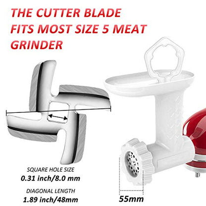  At Grinder Blade Food Grinding Blade Stainless Steel Knife Cutter Replacement For Size 5 Meat Grinder Stand Mixers Accessories (4)