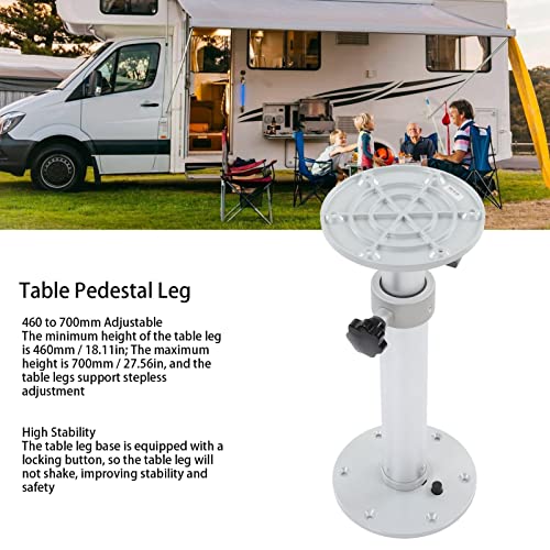  Pwshymi Table Pedestal Leg, 360° Rotatable Anodic Oxidation RV Table Base Stand Aluminum Alloy 460 To 700mm For Home For Yacht For Camper