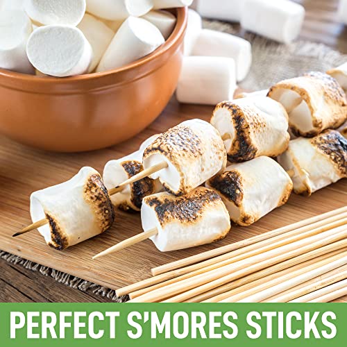  Authentic Bamboo Marshmallow Smores Sticks - 40 Extra Long 30" Roasting Sticks - 5mm Heavy-Duty Bamboo Skewers - Thick Smore Sticks - Ideal For Grilling - Marshmallow Sticks Camping