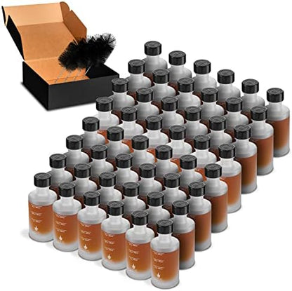  (12-pack) 2.4oz / 70mL Glass Small Sample Bottles Clear Color With Capacity Markings, Lids, And Brush | 2 Oz+ Leak Proof & Perfect For Whiskey, Oils, Travel, Juice, & More