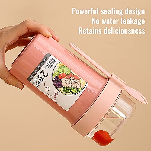  4 Pack Overnight Oats Containers With Lids And Spoon Keep Fit Salad Meal Shaker Cup, Breakfast On The Go Cups Portable Fruit And Vegetable Salad Cups Container