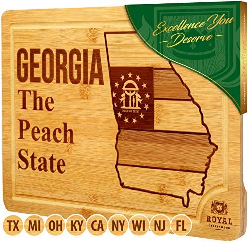  Bamboo State Cutting Board For Kitchen – California Cheese Board, Charcuterie Platter & Serving Tray, (15" X 10")