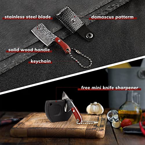  Tiny Knife Chef Keychain With Sheath For Package Opener Box Cutter Letter Opener-8pcs