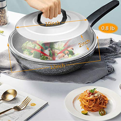  Cheese Melting Dome Set Of 2, Leonyo 12" Metal Steam Basting Cover For Griddle Grill, Stainless Steel Griddle Accessories For BBQ Flat Top Kitchen Cooking Hamburger, Dishwasher Safe, Heat Proof Handle