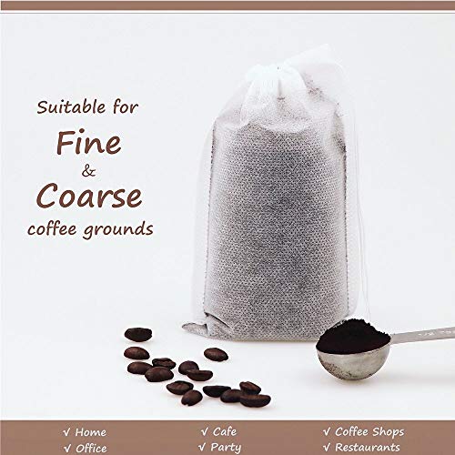  Isposable Cold Brew Coffee Filters - 100 Count Single Use Filter Sock Packs Durable Fine Mesh Brewing Bags For Concentrate, Iced Coffee Maker, French/Cold Press Kit, Tea In Mason Jar, 6'' X 10''