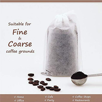  Isposable Cold Brew Coffee Filters - 100 Count Single Use Filter Sock Packs Durable Fine Mesh Brewing Bags For Concentrate, Iced Coffee Maker, French/Cold Press Kit, Tea In Mason Jar, 6'' X 10''