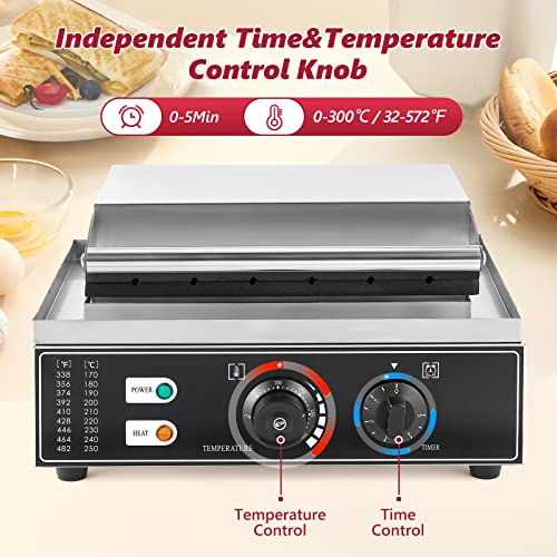  Commercial Waffle Corn Dog Maker, 0-300℃ Non-Stick Waffle Stick Maker Hot Dog Presser Maker With Removable Tray(6 PCS, Recipe Included), 110V