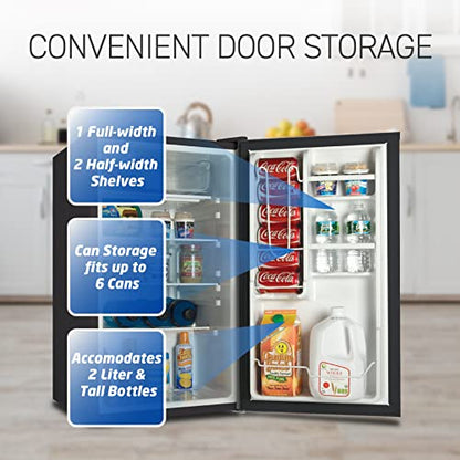  R40B Compact Fridge With R600a Refrigerant, 40 Cu. Ft., Black