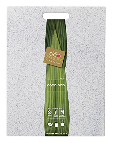  EcoSmart PolyCoco Cutting Board, Light Gray, 12" By 16", Recycled Plastic And Coconut Shell, Made In The USA By Architec