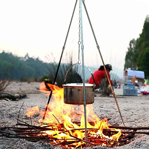  Stand-Tripod Outdoor Tripod Grill Camping Cooking Campfire Holder Picnic Cooking Hanging Grill
