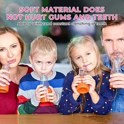  Reusable Silicone Drinking Straws 15 Pack, Heart Shaped Straws With 2pcs CLeaner Brushes For Smoothies Tumblers Cocktail MilkShake, DishWasher Safe