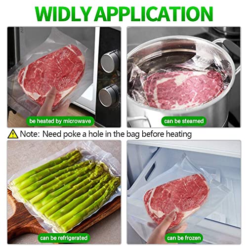  Vacuum Sealer Bags Rolls, 3Rolls 8"x16'+ 2Rolls 11"x16'+120pcs Pantry Labels, BPA Free, Food Safe Material, Food Sealing Bags For Vaccum, Sous-vide, Fits All Clamp Vacuum Sealer Machine