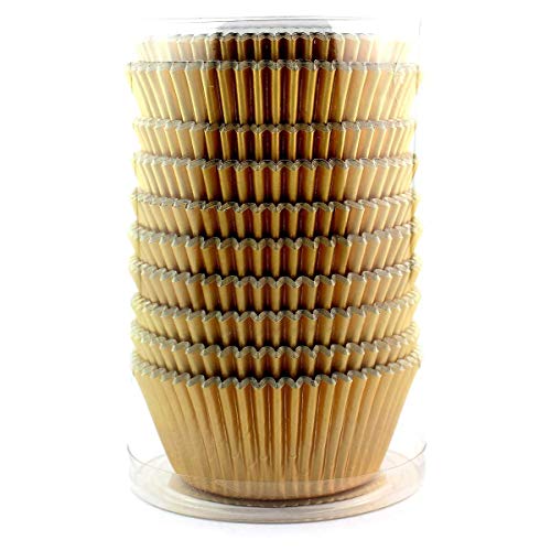  Gold Foil Metallic Cupcake Case Liners Wrappers Baking Muffin Paper Cups 198 Pcs