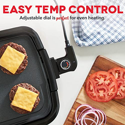 Dash Deluxe Everyday Electric Griddle With Dishwasher Safe Removable Nonstick Cooking Plate For Pancakes, Burgers, Eggs And More, Includes Drip Tray + Recipe Book, 20” X 10.5”, 1500-Watt - Aqua