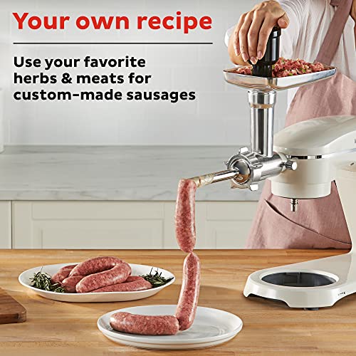  Meat Grinder Attachment For Instant Stand Mixer Pro, Includes 3 Grinding Plates, Cutting Blade, Sausage Plate, Sausage Tube, Food Tray, Food Pusher, And Feeder Housing, Meat Grinder Accessories