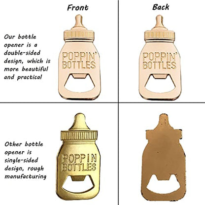  24 Pack Bottle Openers For Baby Shower Favors Gifts, Bridal Baby Shower Decorations Souvenirs, Poppin Bottle Openers With Exquisite Gifts Box Used For Baby Shower Party Favor(New White)