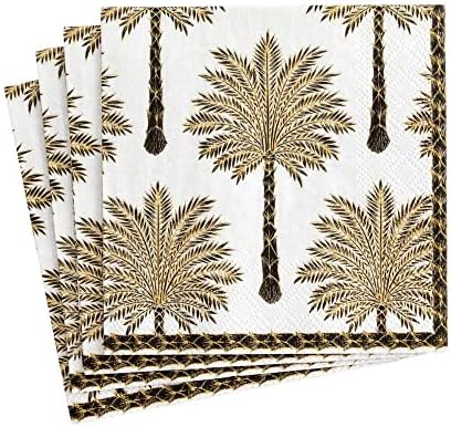  Grand Palms Paper Guest Towel Napkins In Black - Two Packs Of 15