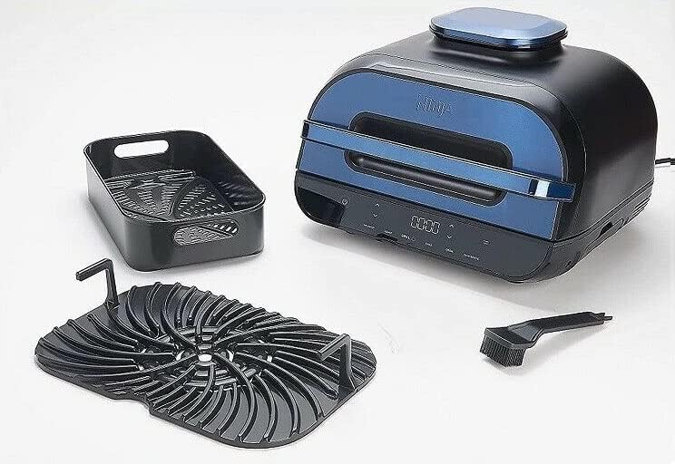  Ninja FG551/BG550 Foodi Smart XL 6-in-1 Indoor Grill With 4-Quart Air Fryer Roast Bake Dehydrate Broil And Leave-in Thermometer, With Extra Large Capacity, And A Stainless Steel Finish (Renewed),